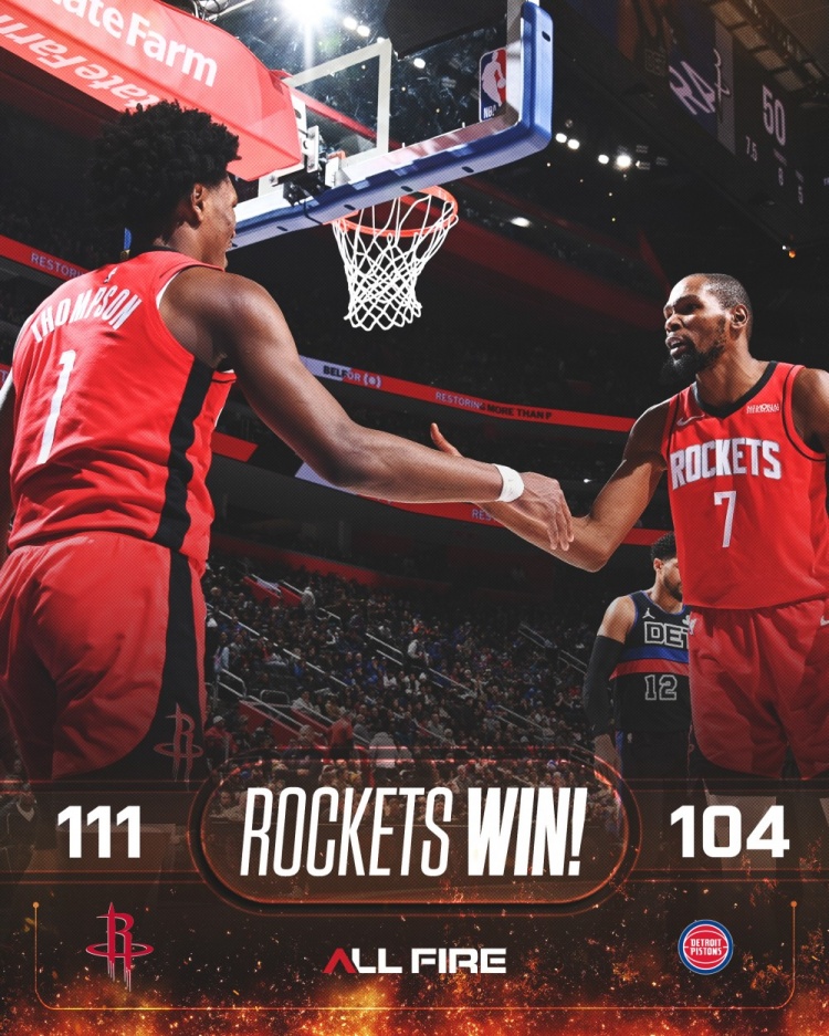 世界杯数据分析-正负值最高二人组！火箭赢球海报：封面为杜兰特+阿门击掌瞬间